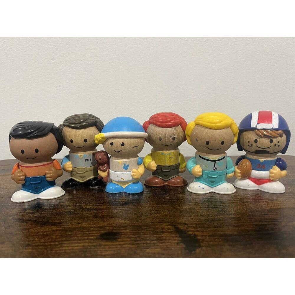 Play Town Learning Curve Wooden Figures Lot of 6 Nurse, Football Playtown